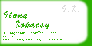 ilona kopacsy business card